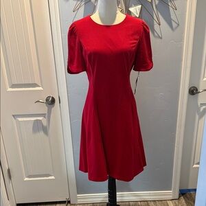 DKNY Red Knee length Dress. Sz 8